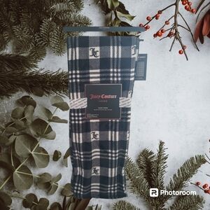 Juicy Couture Black and White Plaid Throw 50 in x 70 in